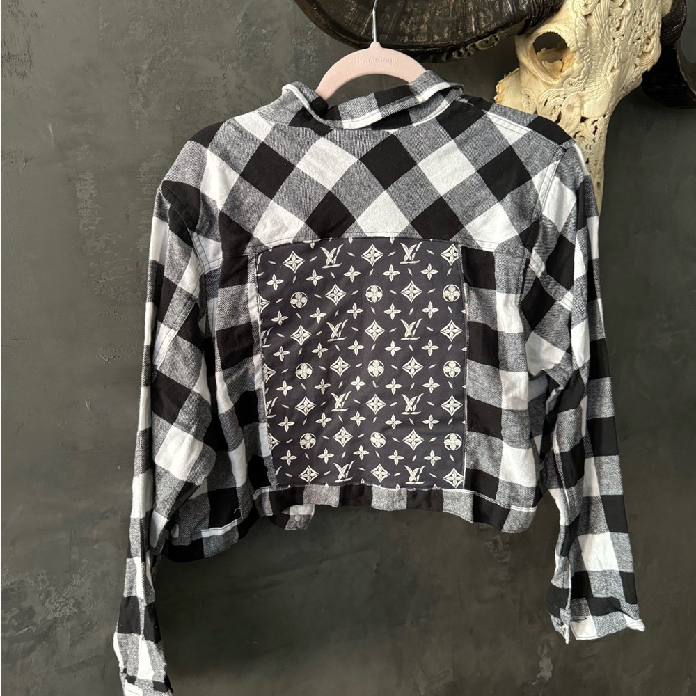 Custom Made LV shirt Jacket. Sz small - medium. Oversized fit